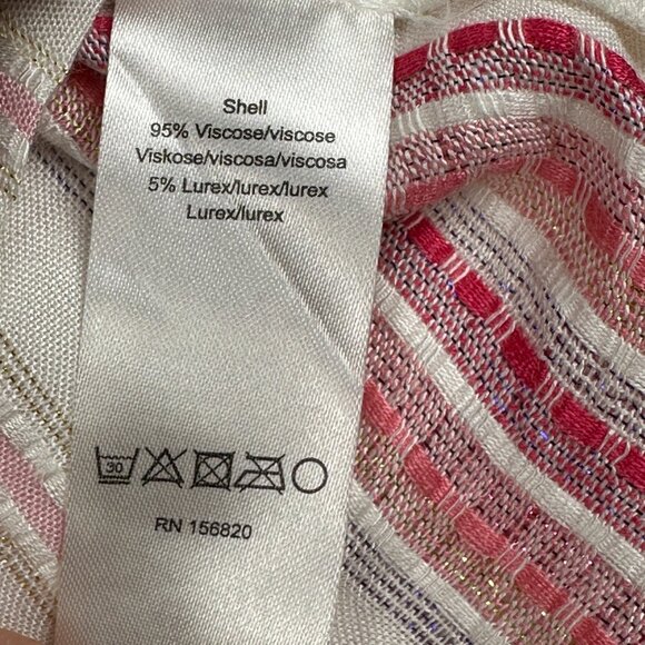 Allison New York Womens Striped Long Bell Sleeve Boho Top Tassels Crochet Sz XS - Picture 7 of 13